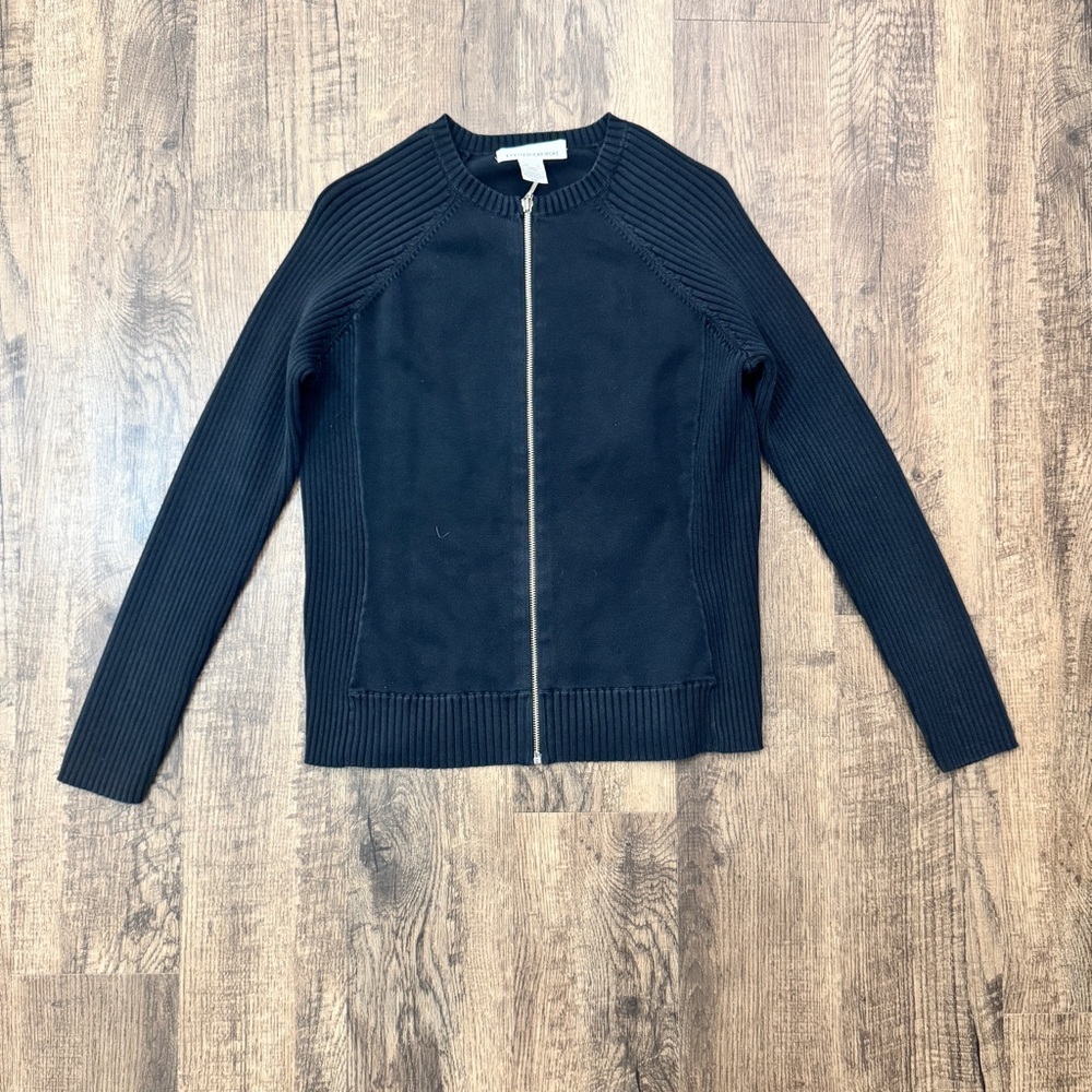 Jones New York Sport Charcoal Zip-Up Sweater